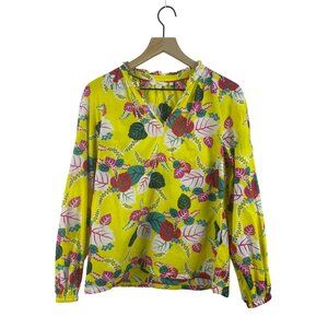 Boden Women's Size 6 Heather Tunic Peasant Floral Top in Daffodil Holiday Tropic